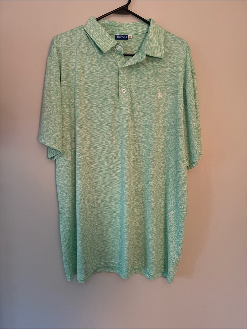 Hreski Men's Mint Heather Performance Polo